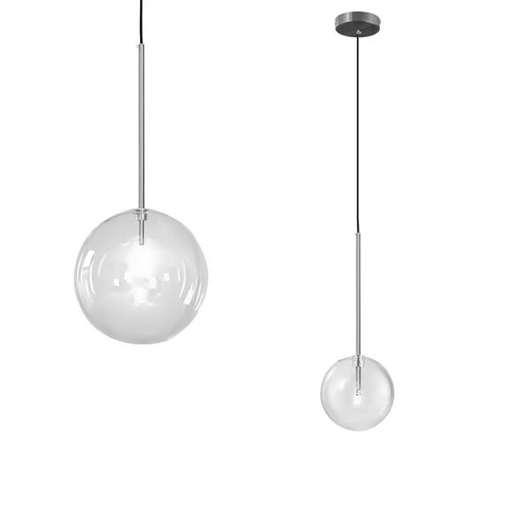 Taklampa Hängande Glasglob SVART KROM 20 cm APP1685-1CP