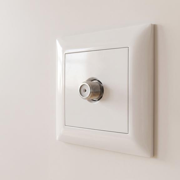 Antenna Socket with Frame OSTE JNH012-G WHITE