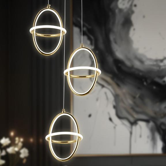 HÄNGLANDE LED-LAMPA G064-3CPR Guld