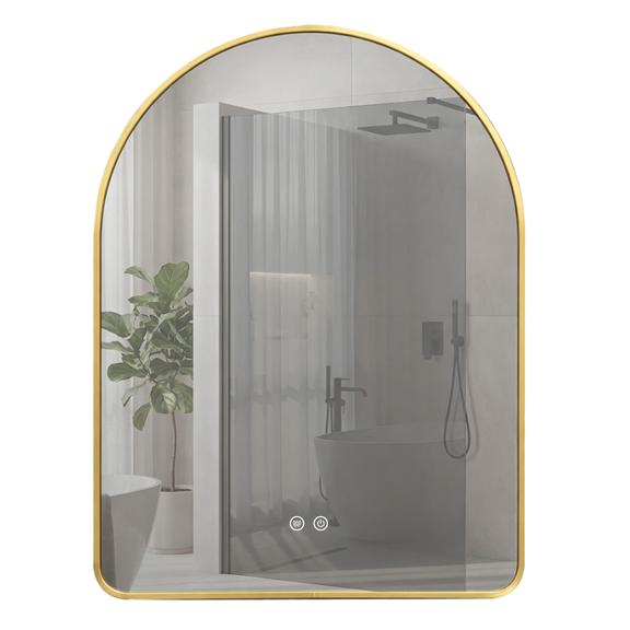 LED-VÄGGSPEGEL 80x60cm CAMLOT Brush Gold