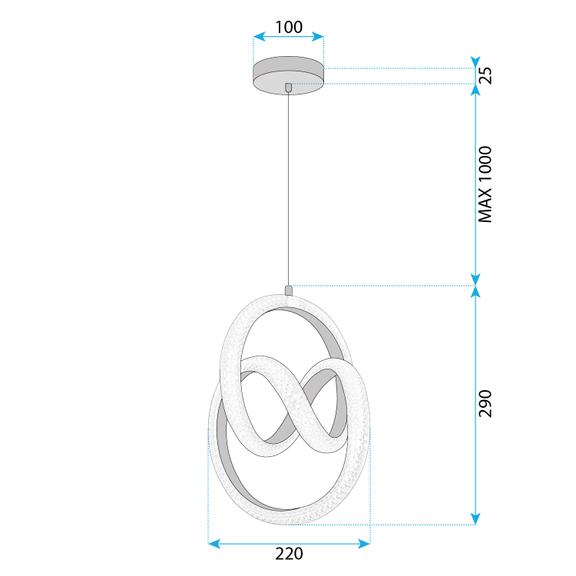 HÄNGLAMPA LED G068-CP Guld
