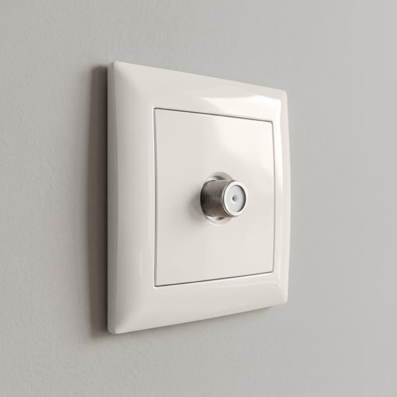 Antenas Kontaktligzda ar Rāmi OSTE JNH012-A BEIGE