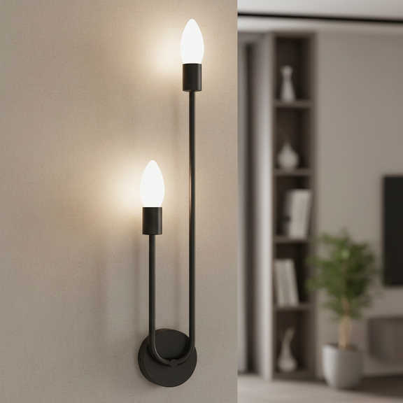 VÄGGLAMPA VÄGGLAMPA APP1147-2W svart