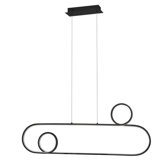 Hängande LED-taklampa APP808-CP Svart + fjärrkontroll