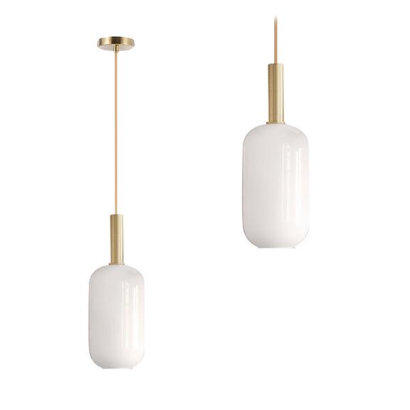 Hängande Lampa Glasrör Opal APP667-1CP Guld