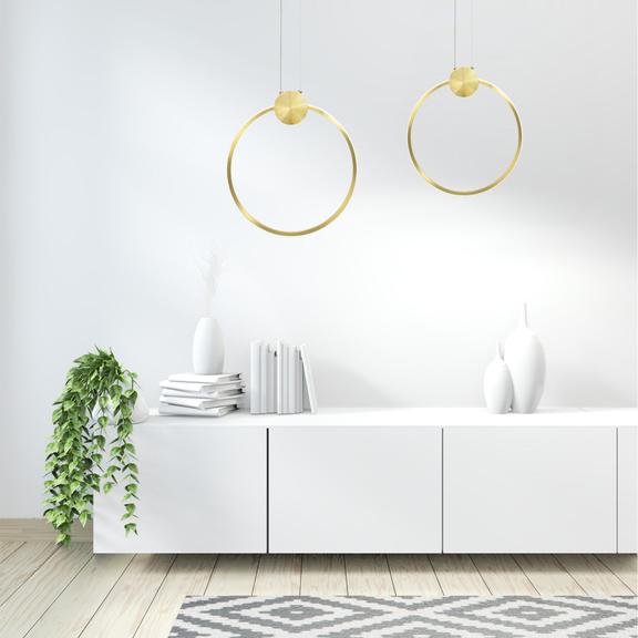 HÄNGANDE LED TAKLAMPA APP1393-CP GULD 30 cm