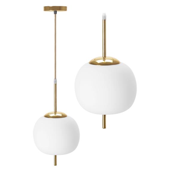 Taklampa i glas, hängande kula APP669-1CP, guld