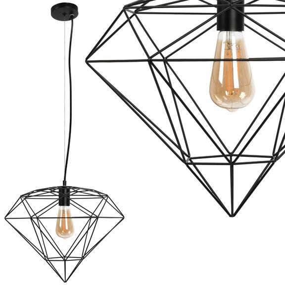 LAMPA WISZĄCA DIAMENT METAL LOFT  APP563-1CP Czarna