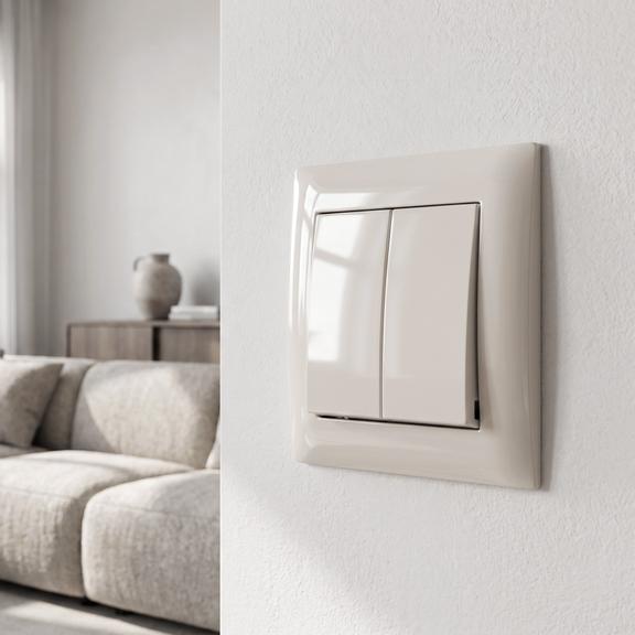 Double Switch OSTE JNH007-W BEIGE