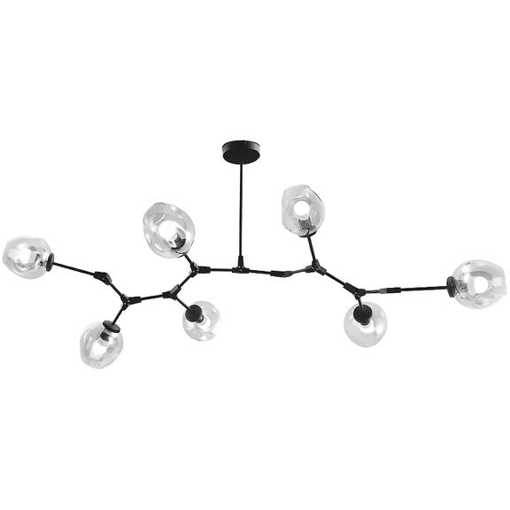 Hänglampa Glasbollar 7 Armar APP505-7C Svart