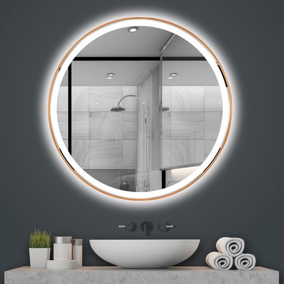 VÄGGSPEGEL LED 60 cm MMJ N borstad koppar