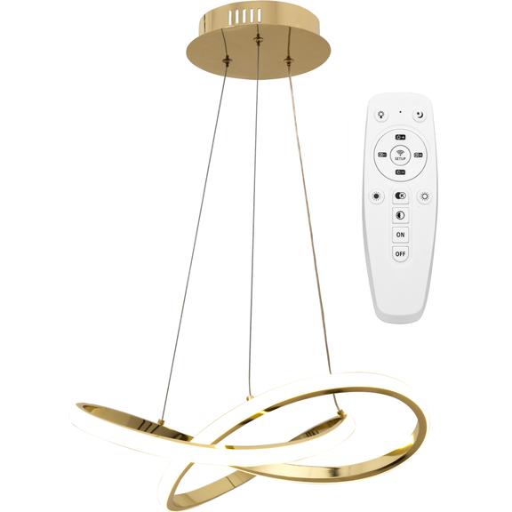 Taklampa Takpendel Ring Modern LED + Fjärrkontroll APP390-CP Guld