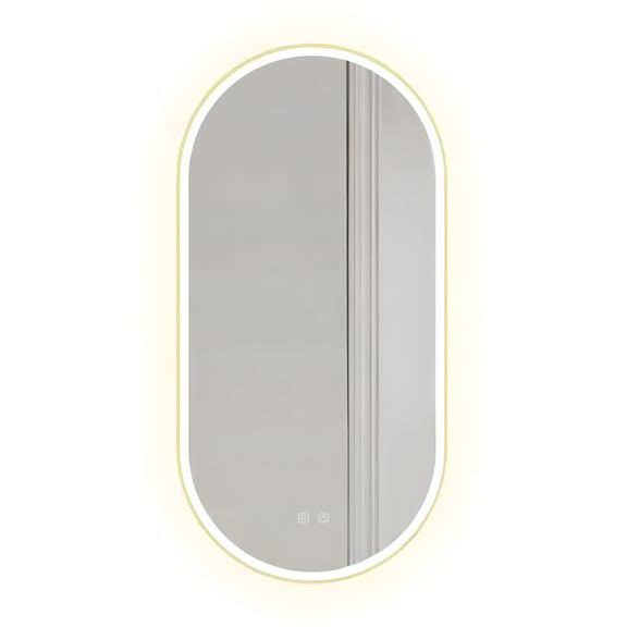 LED-VÄGGSPEGEL OVL 50x100 cm Guld