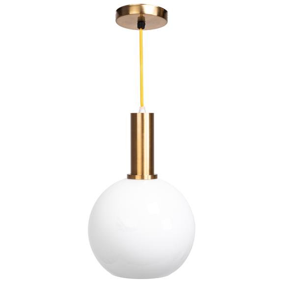 Hängande Lampa i Glas Mjölkvit Kula APP666-1CP Guld