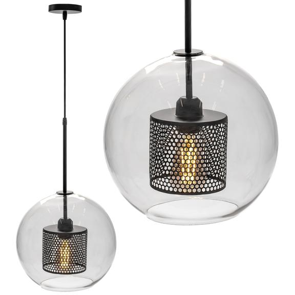 Hänglampa glas loft APP559-1CP 30 cm svart