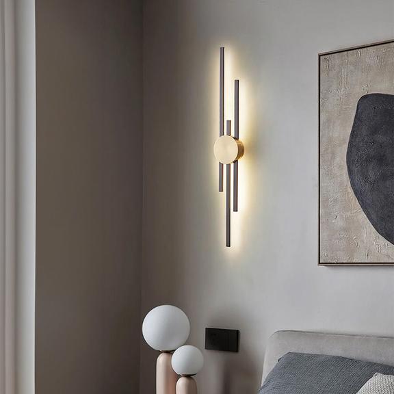 VÄGGLAMPA KINKIET LED APP1437-W SVART/GULD
