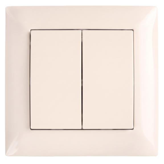 Interruptor Doble con Marco OSTE JNH007-W BEIGE