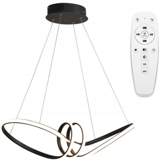 Modern taklampa LED + FJÄRRKONTROLL APP823-CP Svart