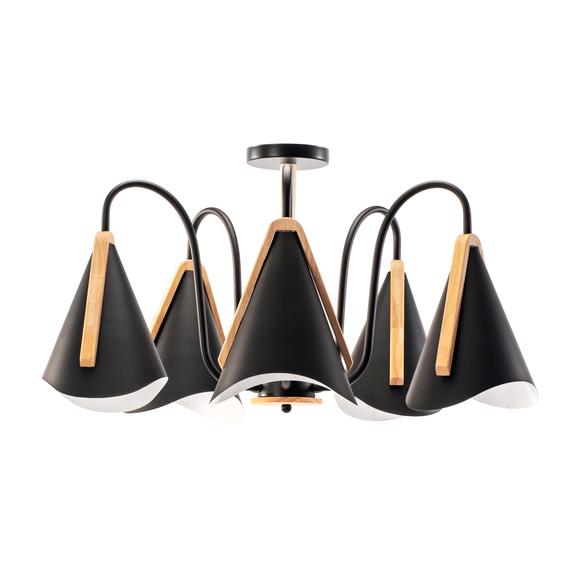 Skandinavisk taklampa femarmad APP607-5C svart