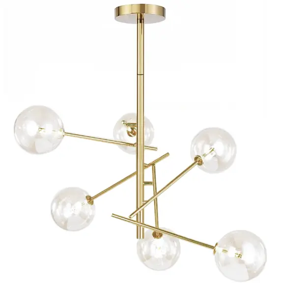 Hänglampa Glasbollar 6 st APP919-6CP Guld