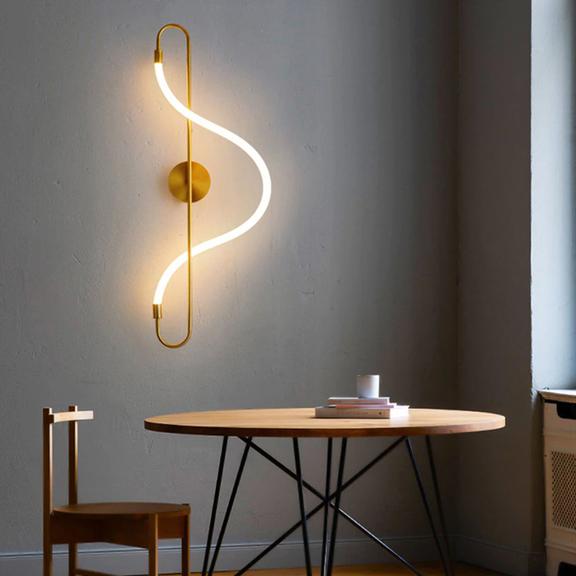 Vägglampa väggarmatur LED APP858-W Long Guld