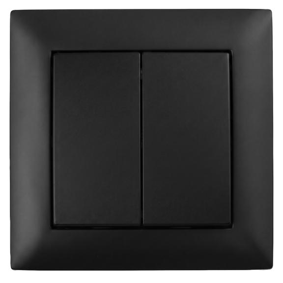 Interruptor Doble con Marco OSTE JNH007-W BLACK