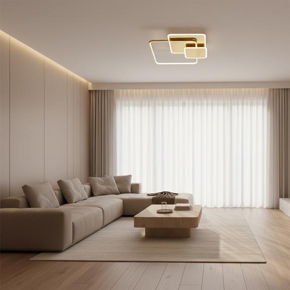 Taklampa APP1714-C LED-plafond Borstad Guld + fjärrkontroll