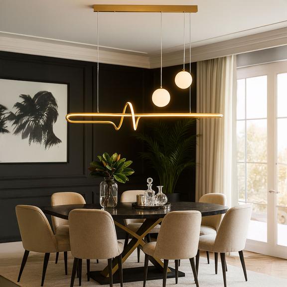 HÄNGANDE LED TAKLAMPA LHJ039-CP BORSTAD GULD