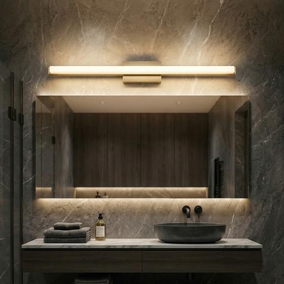 BADRUMSVÄGGLAMPA LED 80CM APP1853-1W BRUSH GOLD