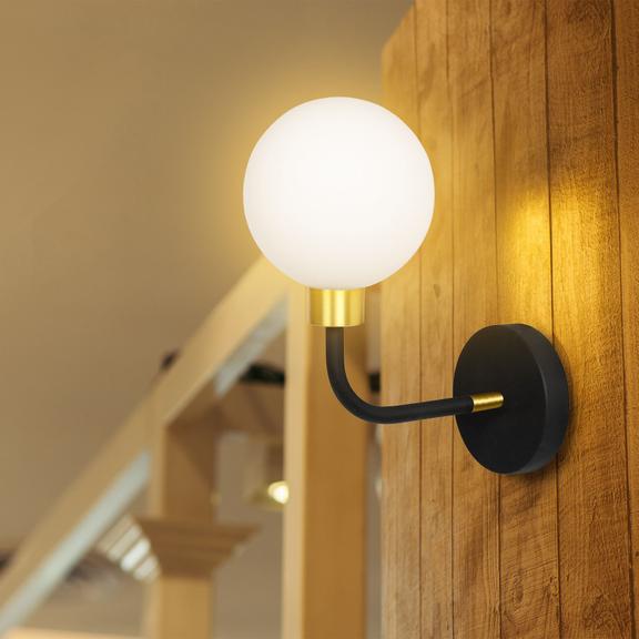 VÄGGLAMPA VÄGGLAMPA/KINKIET APP1301-1W Svart Guld