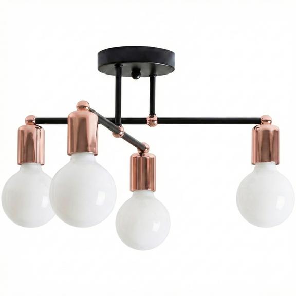 Hängande Fyrflams Taklampa 392200 Roséguld