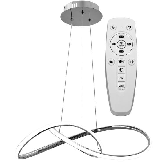 TAKLAMPA HÄNGANDE RING MODERN LED + FJÄRRKONTROLL APP393-CP KROM