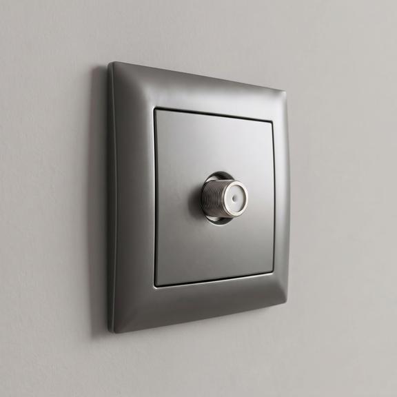 Antenas Kontaktligzda ar Rāmi OSTE JNH012-A GREY