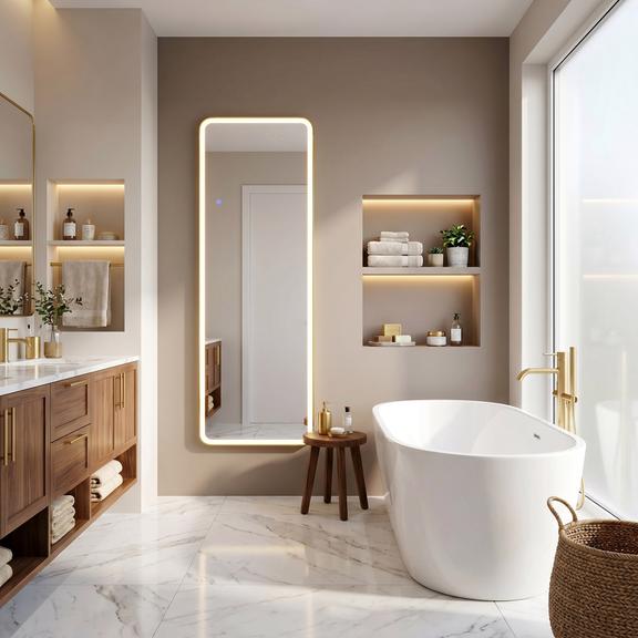LED-SPEGEL Classico 50x160cm Brush Gold