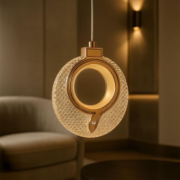 HÄNGLANDE KRISTALLAMPA LED LHJ110-1CP LJUS ROSÉGULD