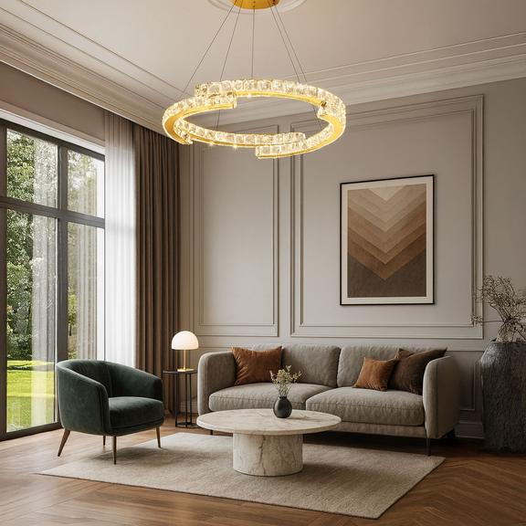 HÄNGANDE LED TAKLAMPA APP1771-CP GULD 60 cm