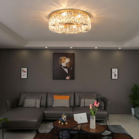KRYSKTALLAMPA PLAFOND APP1729-8C 60 cm GULD