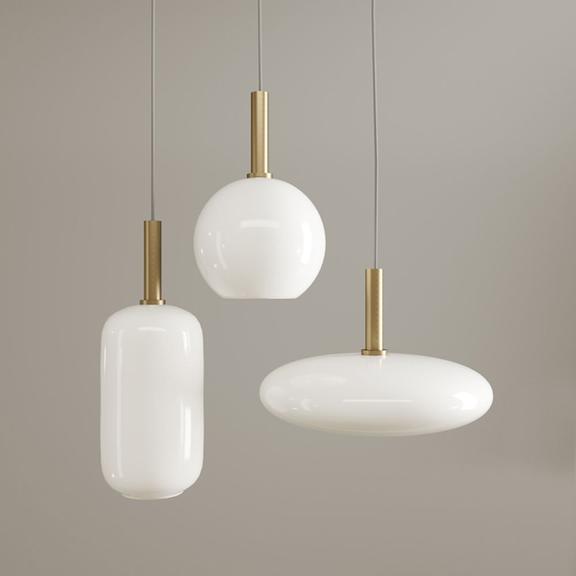 Hängande Taklampa i Mjölkglas APP668-1CP Guld