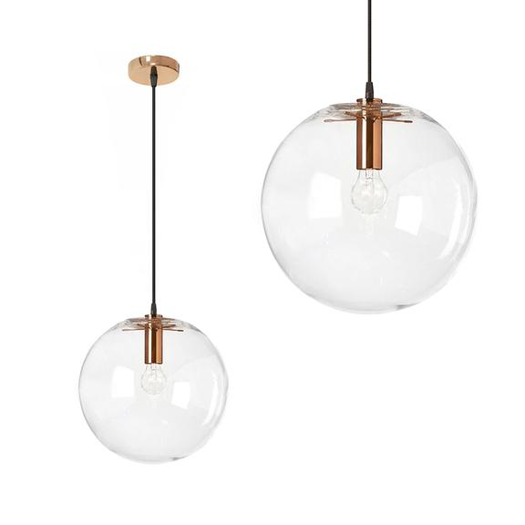 Glaspendellampa i tak Lassi 20 cm app039-1cp Roséguld