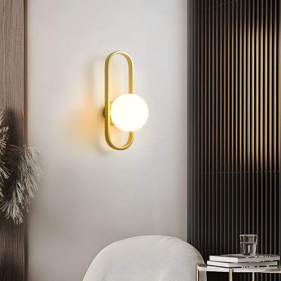 VÄGGLAMPA VÄGGLJUS APP1756-1W BORSTAT GULD VIT