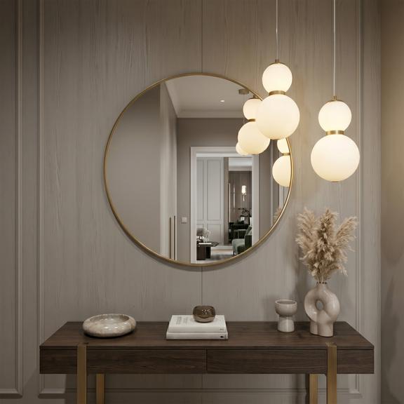 LED taklampa pendel LHJ112-2CP borstat guld