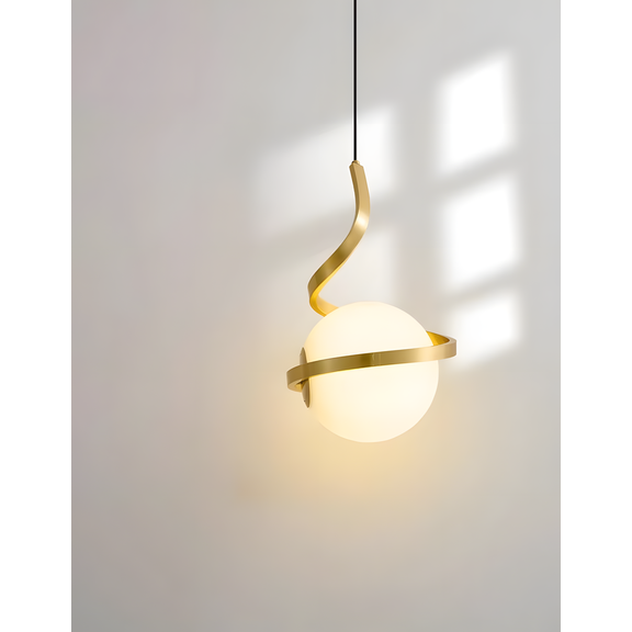HÄNGLAMPA GLAS KULA SPIRAL APP1733-1CP GULD