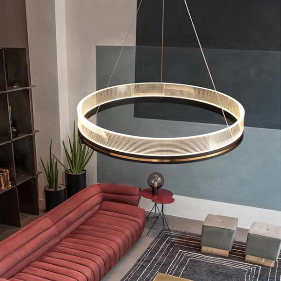 Hänglampa LED APP1192-CP Svart Guld
