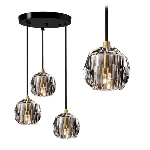 Taklampa Kristall APP588-3CPR Svart