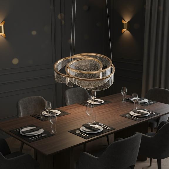 LED taklampa hängande G138-CP 50 cm Guld
