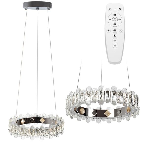 Kristall LED-taklampa APP1041-CP + fjärrkontroll