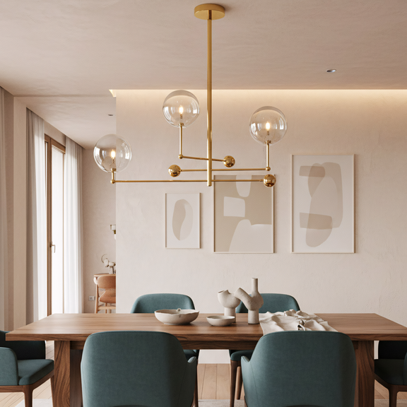 Hänglampa Glas Klot 3 st APP918-3CP Guld