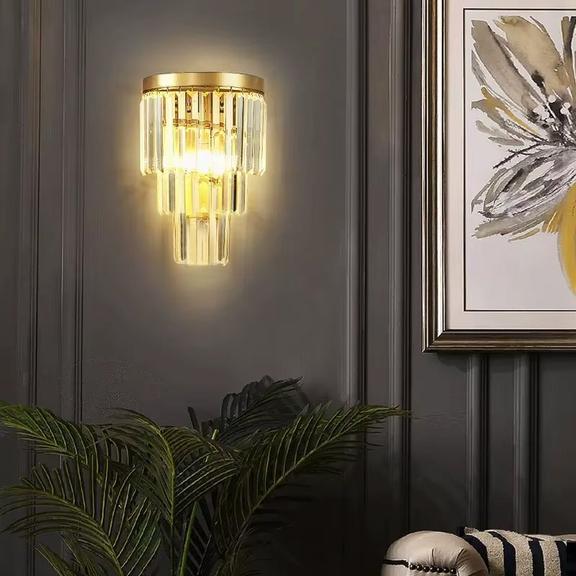 Kristallvägglampa APP1535-1W Guld