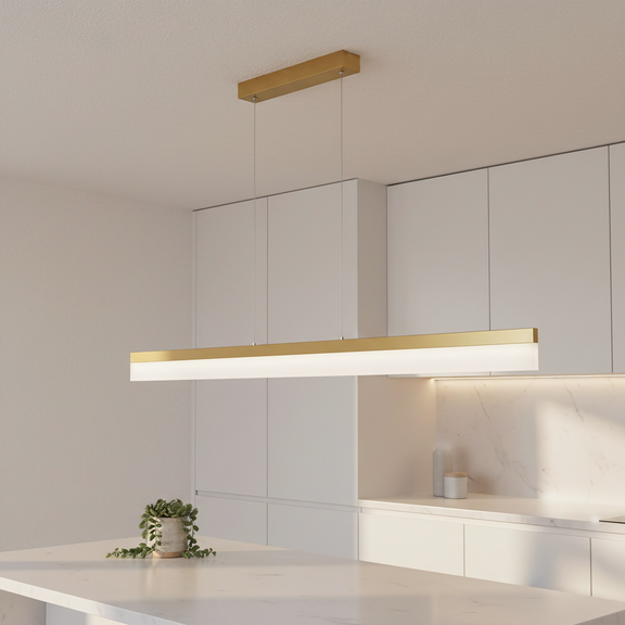 Hängande LED-lampa APP1694-CP 120 cm Borstad Guld