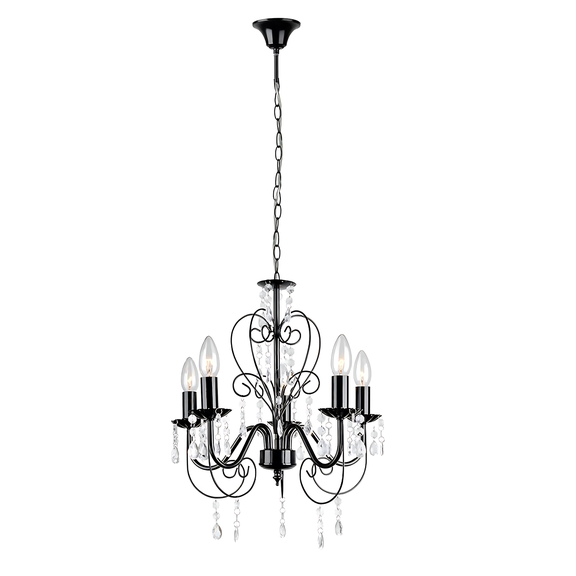TAKLAMPA HÄNGLAMP EBT010-5CP SVART